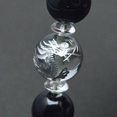 画像4: 青龍ホークスアイ、そろばん水晶 - 14mm玉、サイズ18cm (4)