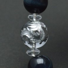 画像5: 青龍ホークスアイ、そろばん水晶 - 14mm玉、サイズ18cm (5)