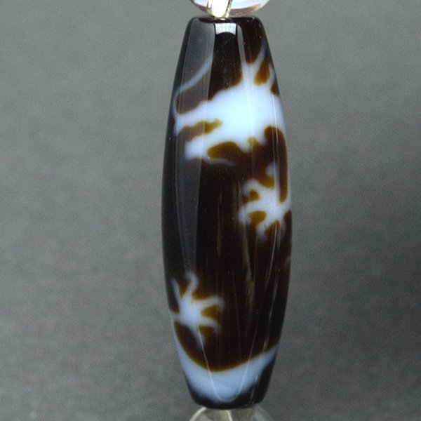 皇帝龍天珠(龍神天珠)五本爪・水晶 - 12mm玉、サイズ17cm | 天然石