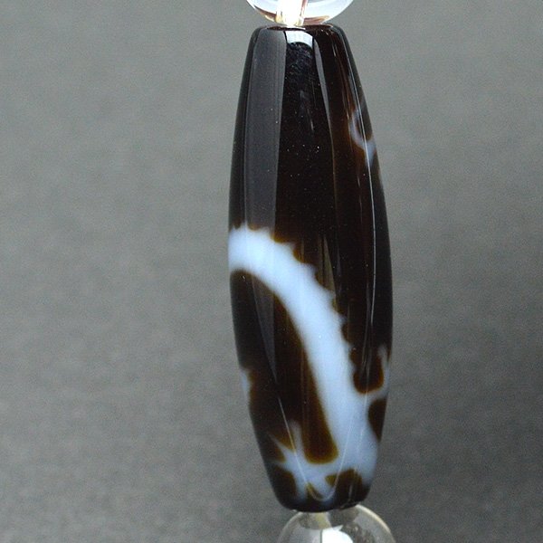 皇帝龍天珠(龍神天珠)五本爪・水晶 - 12mm玉、サイズ17cm | 天然石