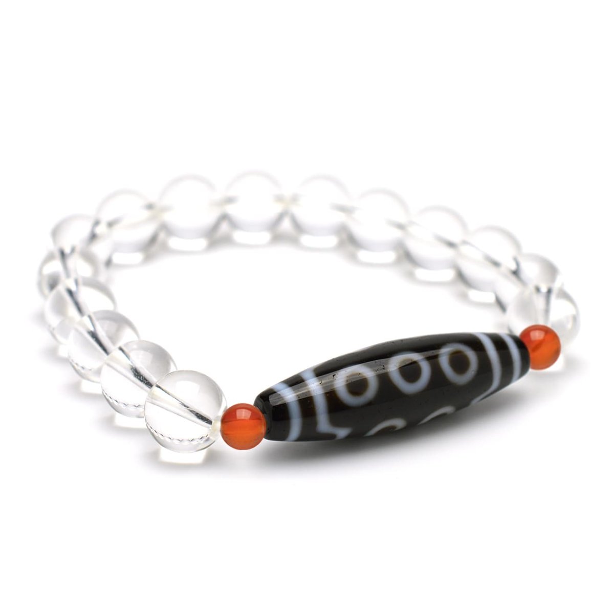 画像2: 十眼天珠・水晶 - 10mm玉、サイズ15、17cm (2)