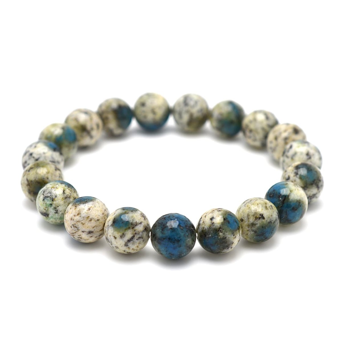 画像2: K2ブルー(K2ストーン、アズライトイングラナイト) - 10.5mm玉、サイズ17cm (2)