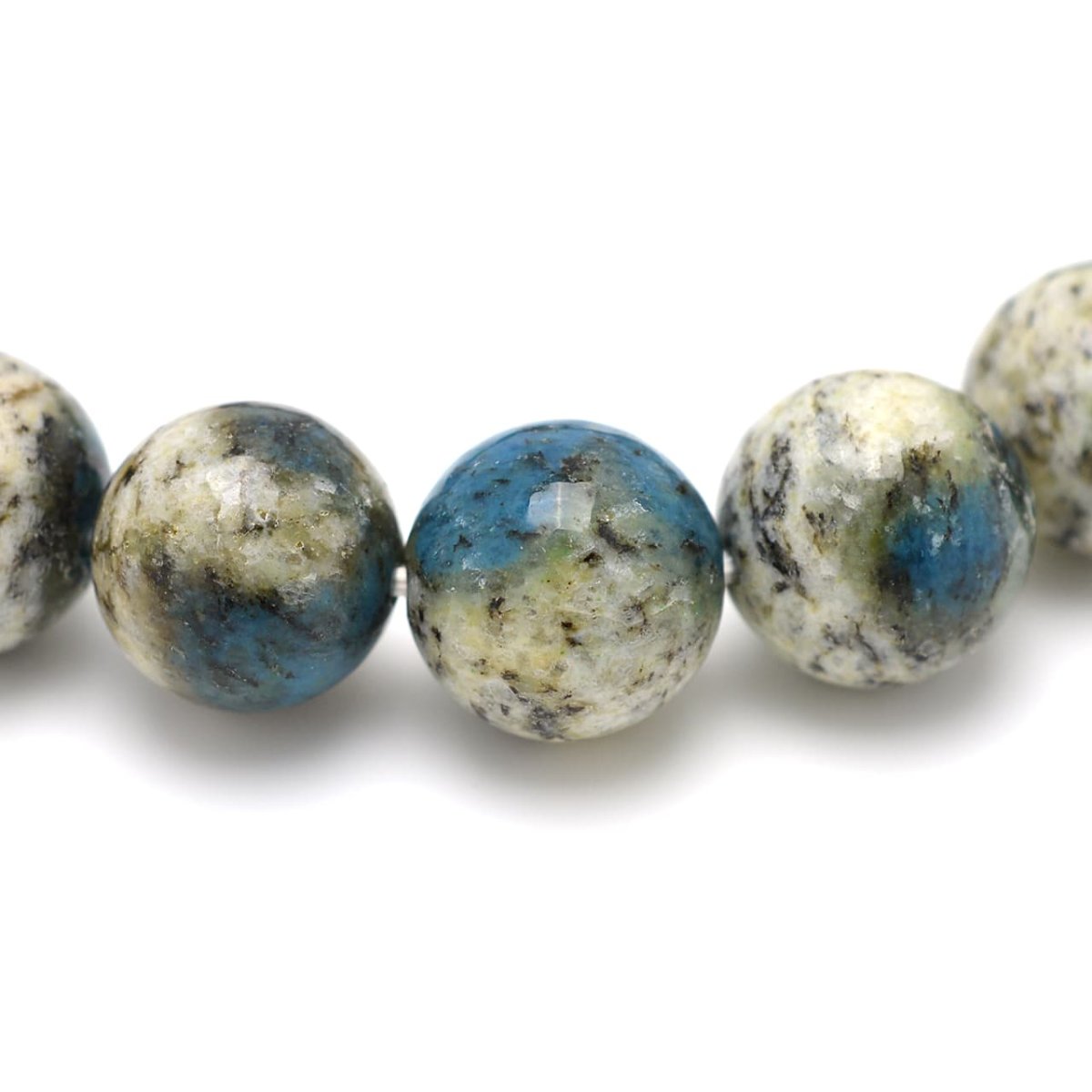 画像3: K2ブルー(K2ストーン、アズライトイングラナイト) - 10.5mm玉、サイズ17cm (3)