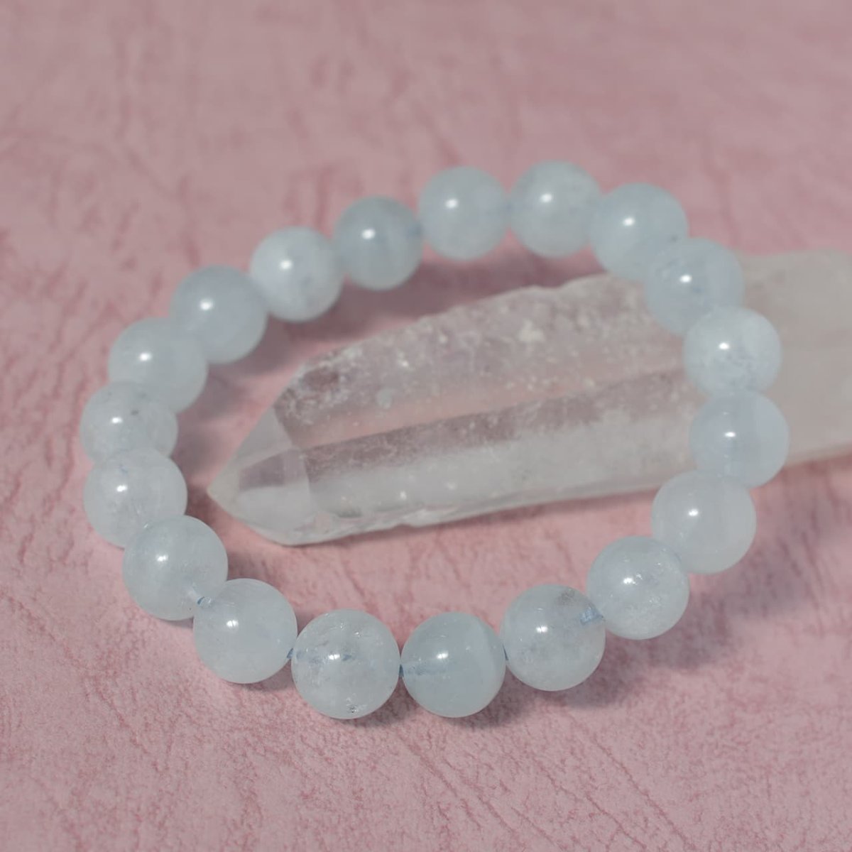 画像8: アイスアクアマリン(2Aランク) - 9~10mm玉、サイズ15cm (8)
