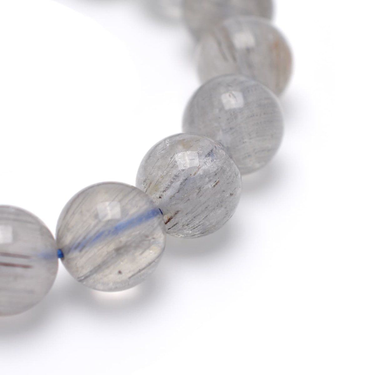 画像5: ブルールチルクォーツ(インディゴライトインクォーツ) - 11.5mm玉、サイズ16cm (5)