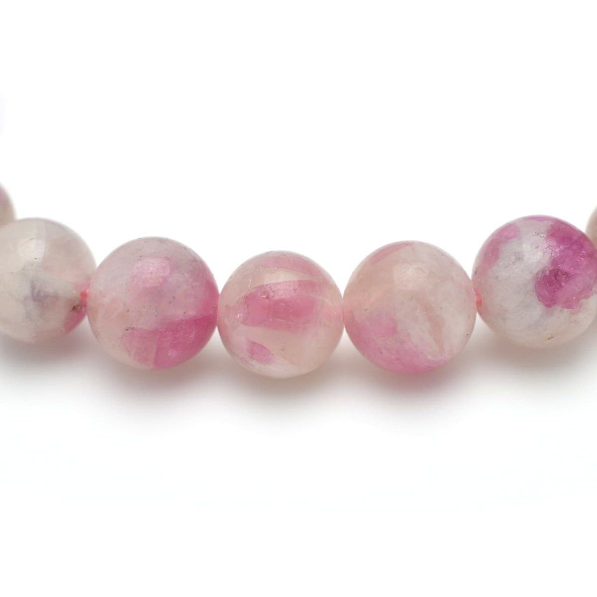 画像4: ピンクトルマリンシリカ(3Aランク) - 7.5mm玉、サイズ15.5cm (4)