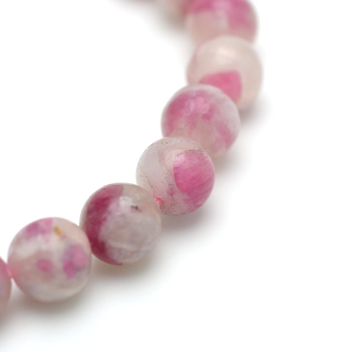画像5: ピンクトルマリンシリカ(3Aランク) - 7.5mm玉、サイズ15.5cm (5)