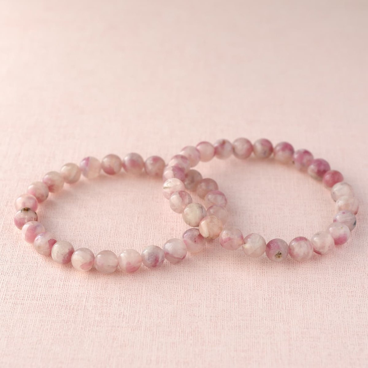 画像9: ピンクトルマリンシリカ(3Aランク) - 7.5mm玉、サイズ15.5cm (9)