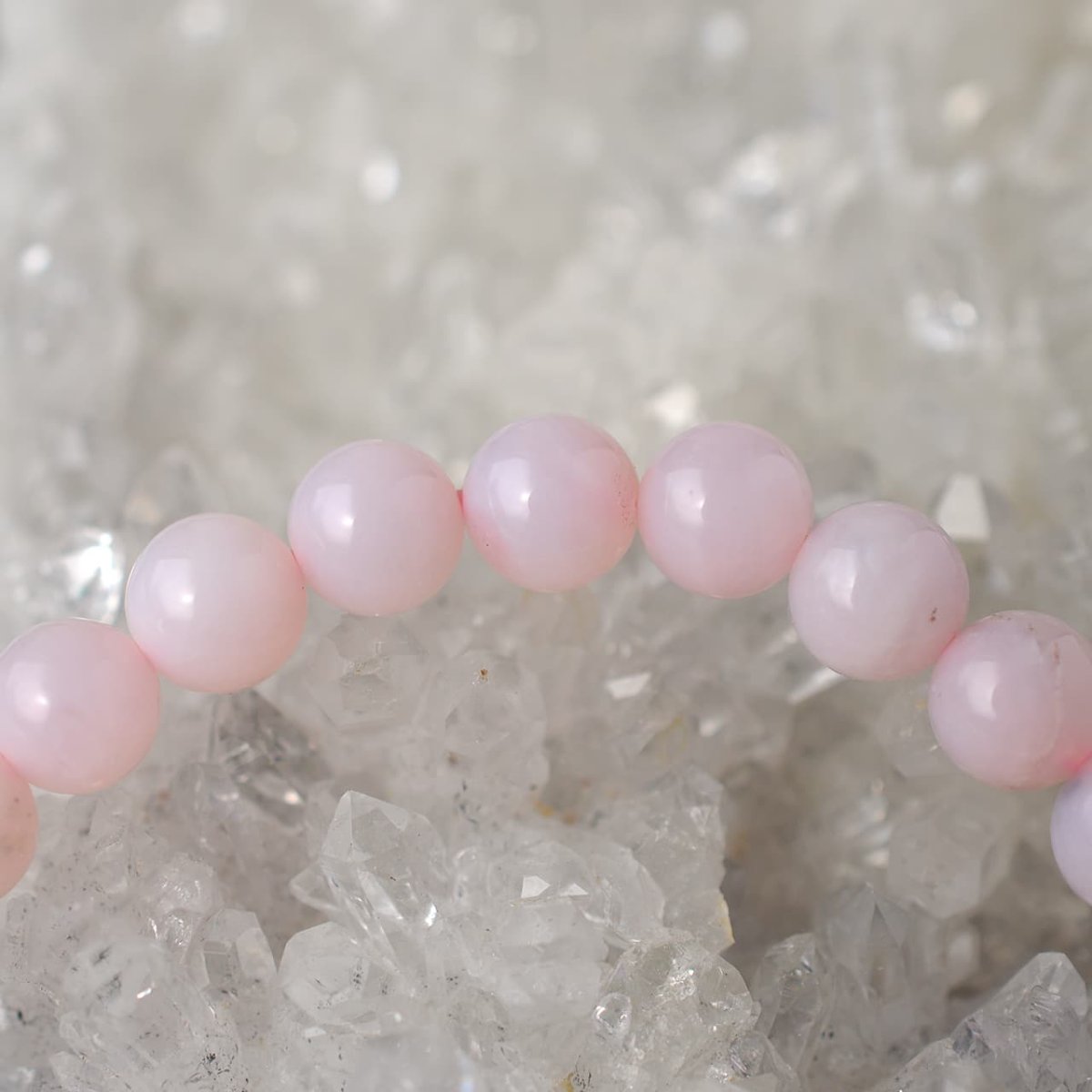 画像9: ピンクオパール(4Aランク) - 6mm玉、サイズ15cm (9)