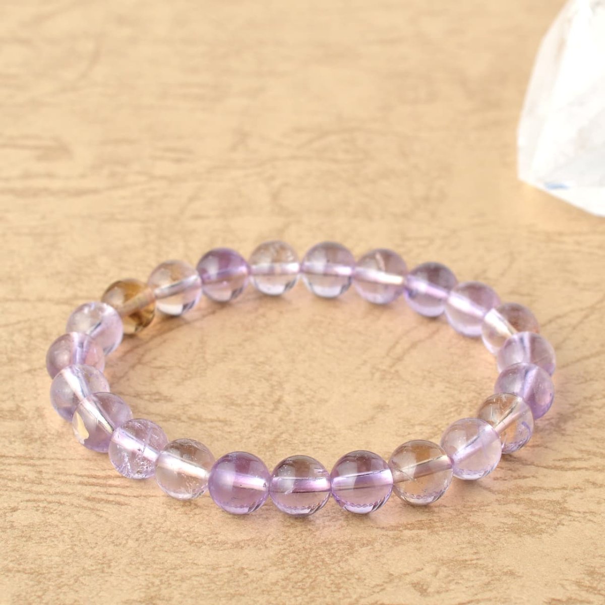 画像7: 天然アメトリン(紫黄水晶) - 8mm玉、サイズ15、17cm (7)