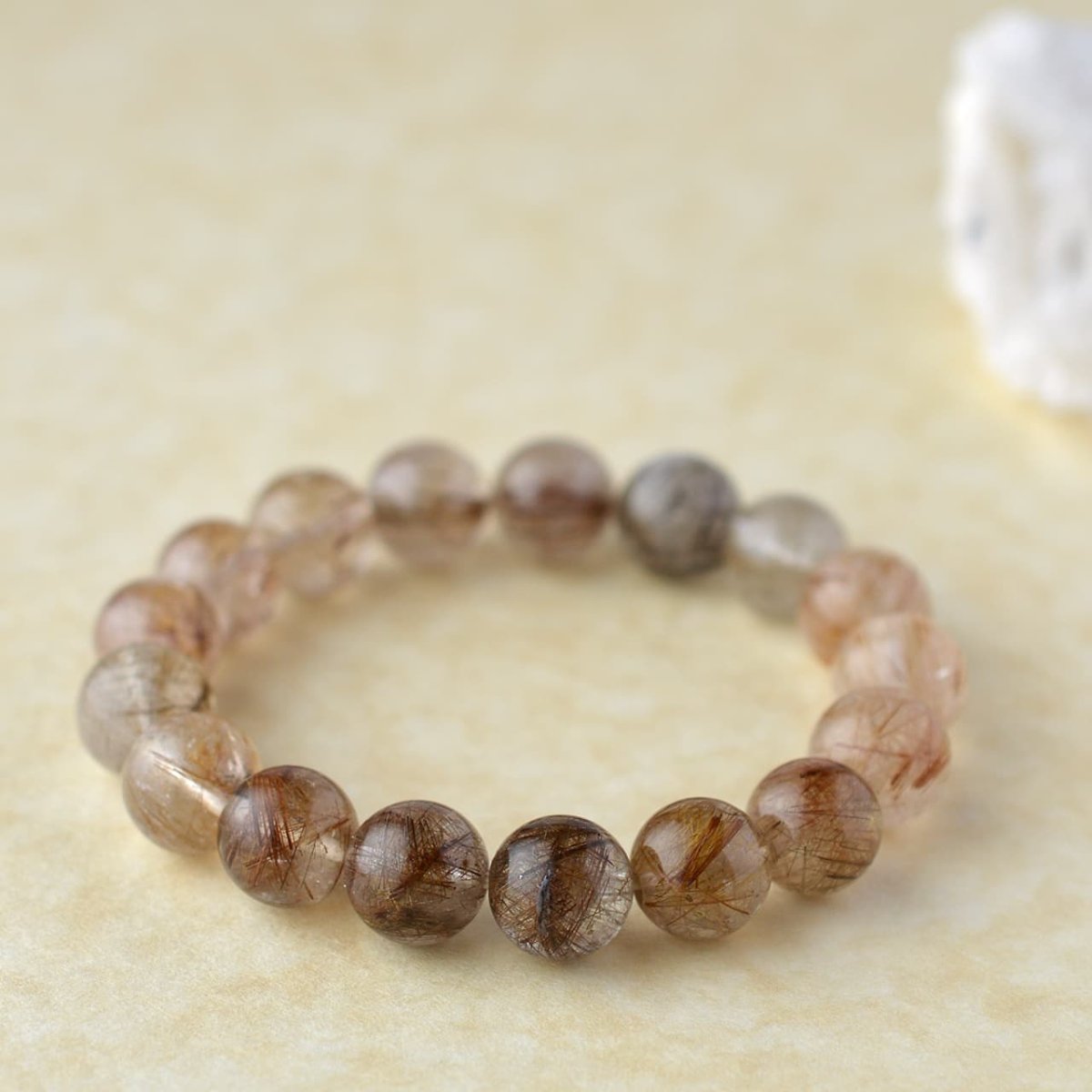 画像7: シルバールチル、ゴールドルチルクォーツ - 11mm玉、サイズ16cm (7)