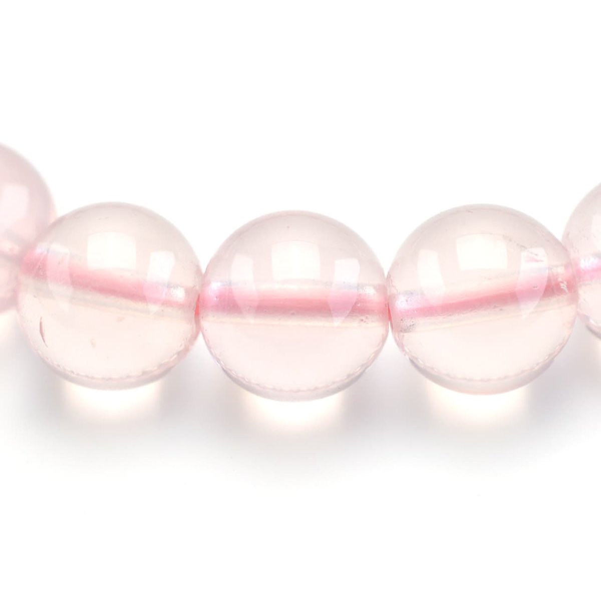 画像3: マダガスカルローズクォーツ(紅水晶)(3Aランク) - 8mm玉、サイズ15cm (3)