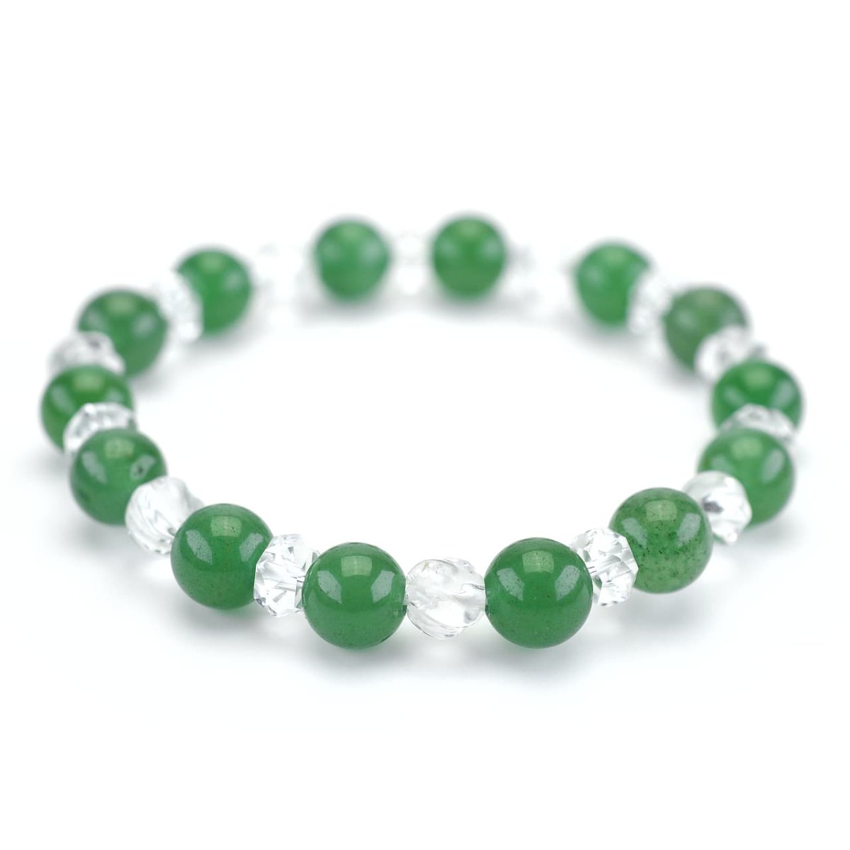 画像2: アベンチュリン、カット水晶 - 8mm玉、サイズ15cm (2)