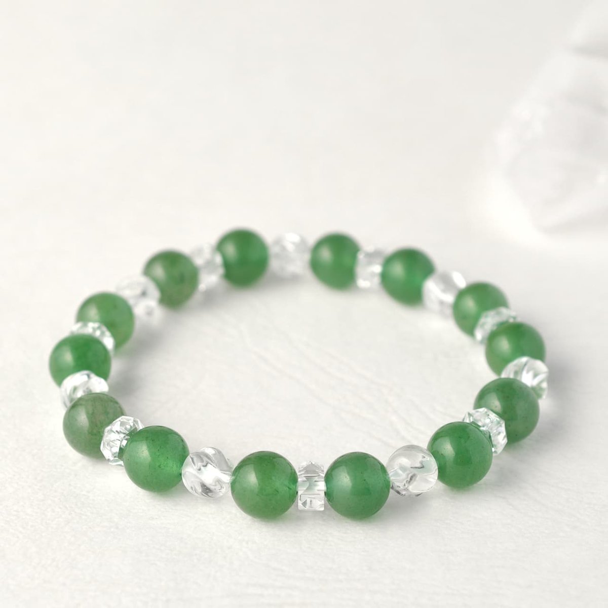 画像7: アベンチュリン、カット水晶 - 8mm玉、サイズ15cm (7)