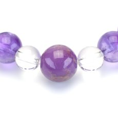 画像3: フォスフォシデライト、ラベンダーアメジスト(紫水晶)、水晶 - 9mm玉、サイズ15cm (3)