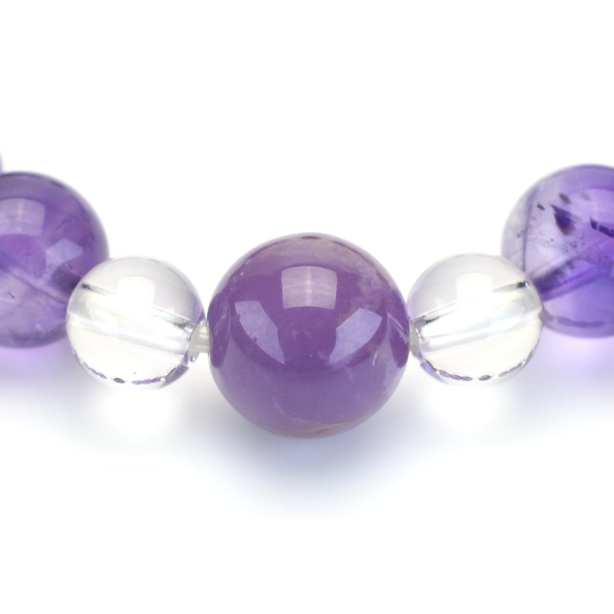画像4: フォスフォシデライト、ラベンダーアメジスト(紫水晶)、水晶 - 9mm玉、サイズ15cm (4)
