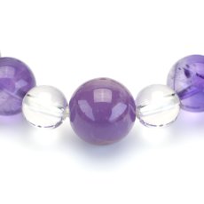 画像4: フォスフォシデライト、ラベンダーアメジスト(紫水晶)、水晶 - 9mm玉、サイズ15cm (4)