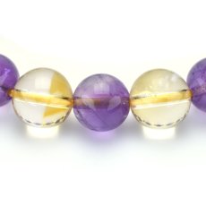 画像4: 天然シトリン(黄水晶)、ラベンダーアメジスト(紫水晶) - 8mm玉、サイズ15cm (4)