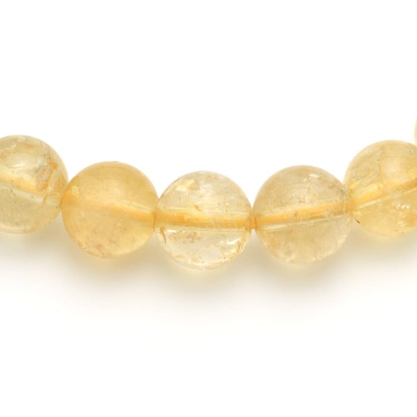 天然シトリン(黄水晶) - 8mm玉、サイズ15、17cm | 天然石ブレスレット
