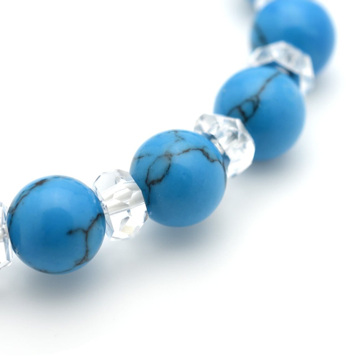 画像5: ターコイズ(練り)、カット水晶 - 8mm玉、サイズ15cm (5)