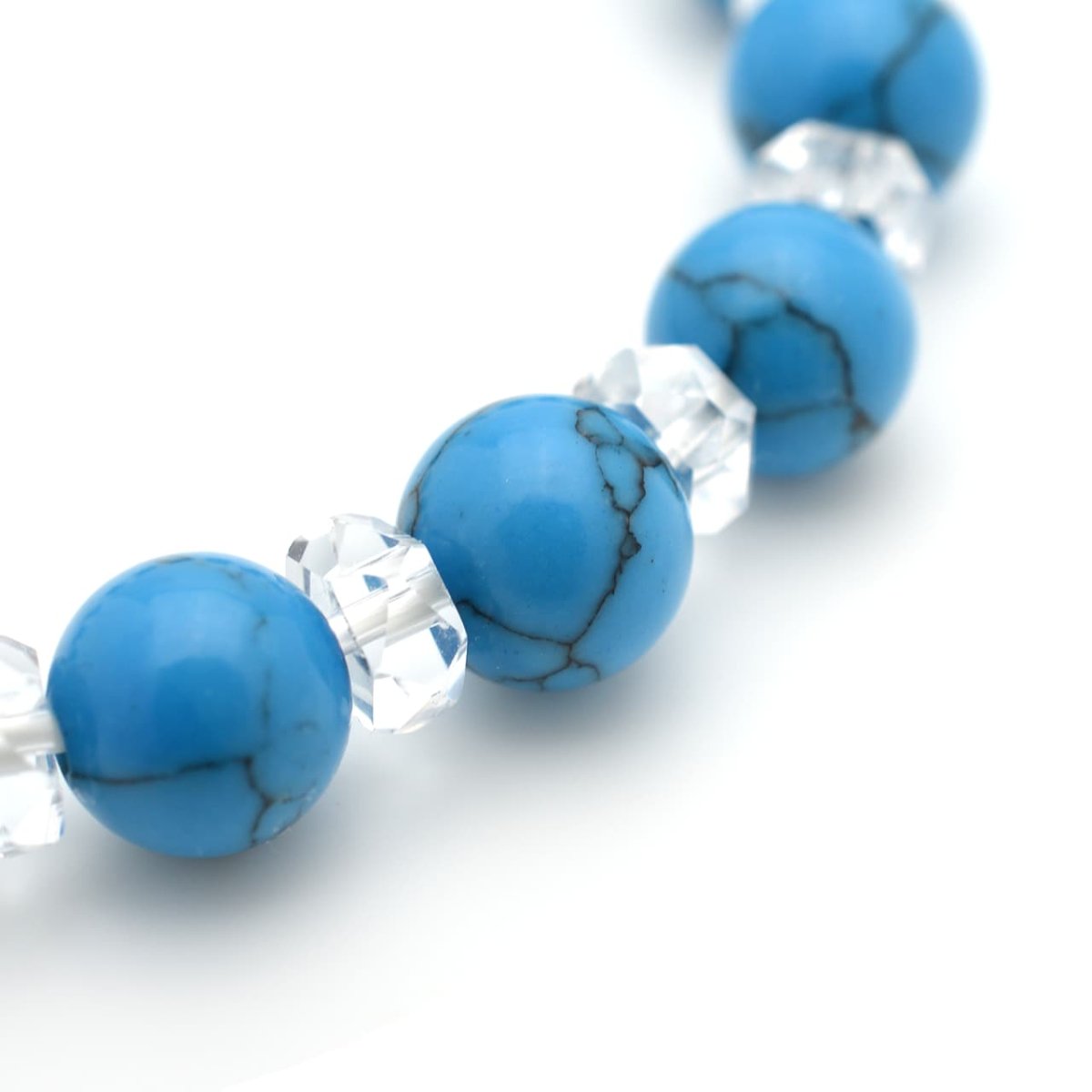 画像6: ターコイズ(練り)、カット水晶 - 8mm玉、サイズ15cm (6)
