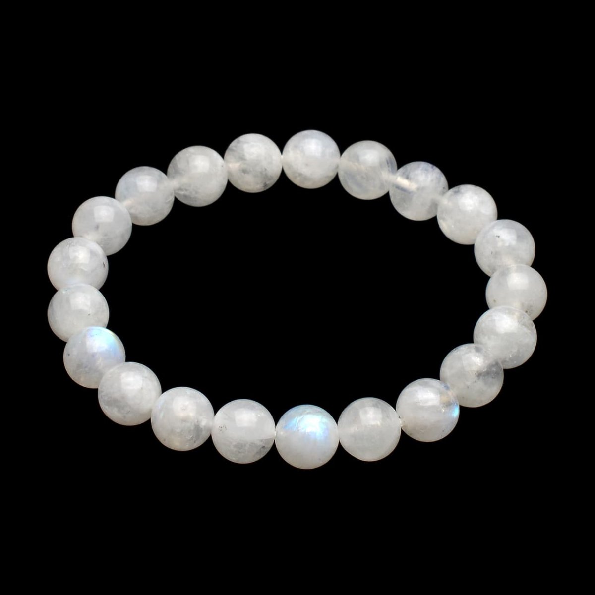 画像2: ムーンストーン(4Aランク) - 8mm玉、サイズ15cm (2)
