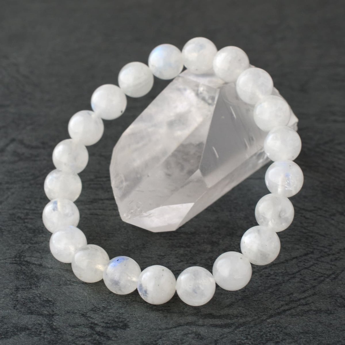 画像8: ムーンストーン(4Aランク) - 8mm玉、サイズ15cm (8)