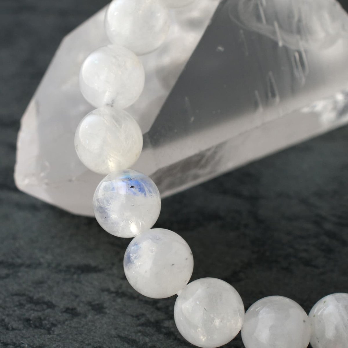 画像9: ムーンストーン(4Aランク) - 8mm玉、サイズ15cm (9)