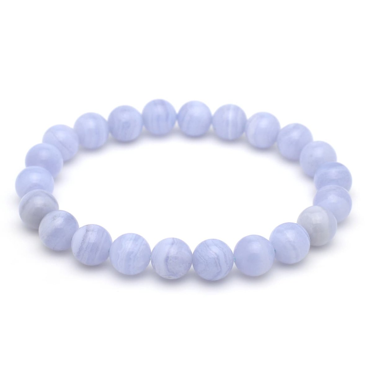 画像2: ブルーレースアゲート(5Aランク) - 8mm玉、サイズ15cm (2)