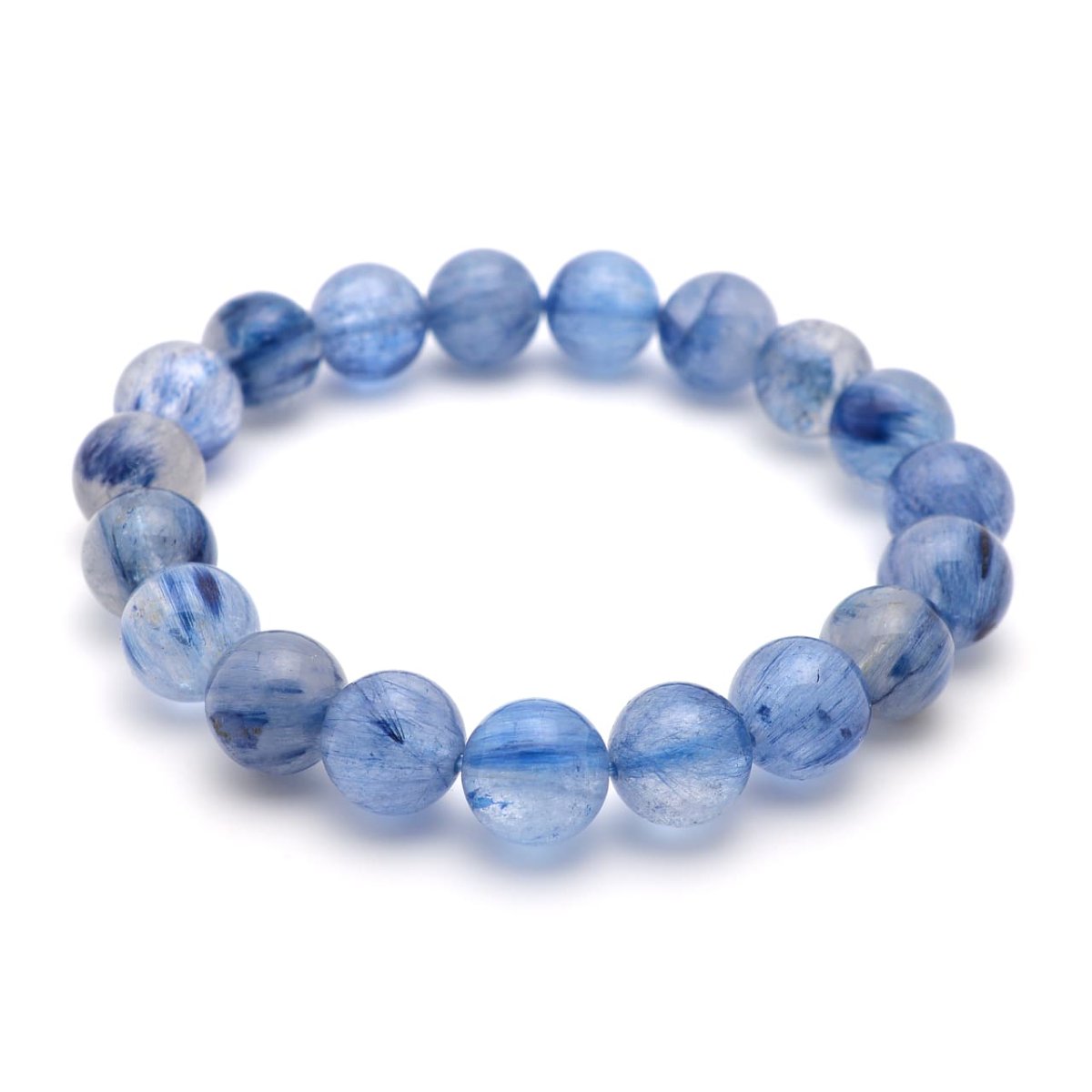 画像2: ブルールチルクォーツ(インディゴライトインクォーツ) - 11mm玉、サイズ17cm (2)