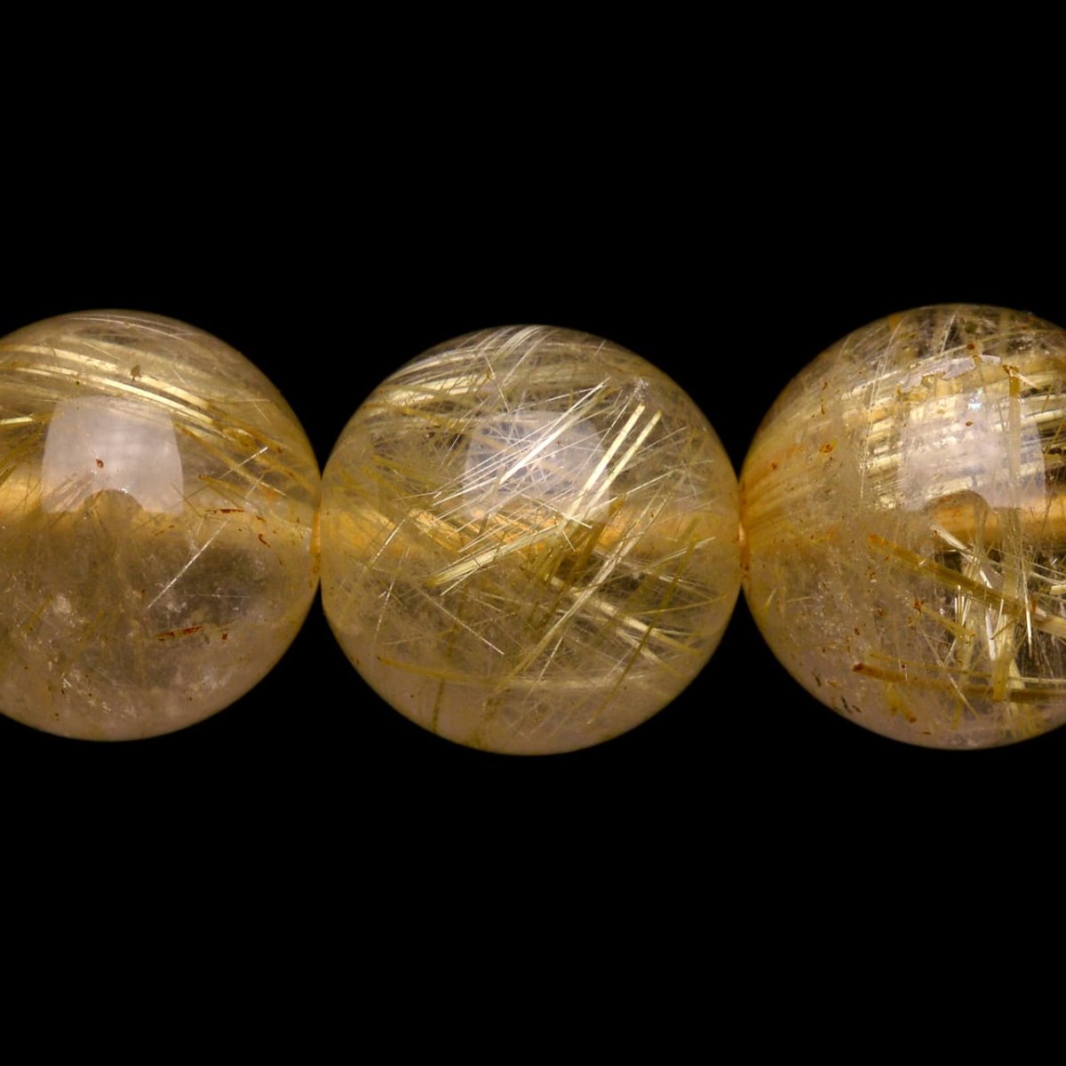 画像3: ゴールドルチルクォーツ - 11.5mm玉、サイズ17cm (3)