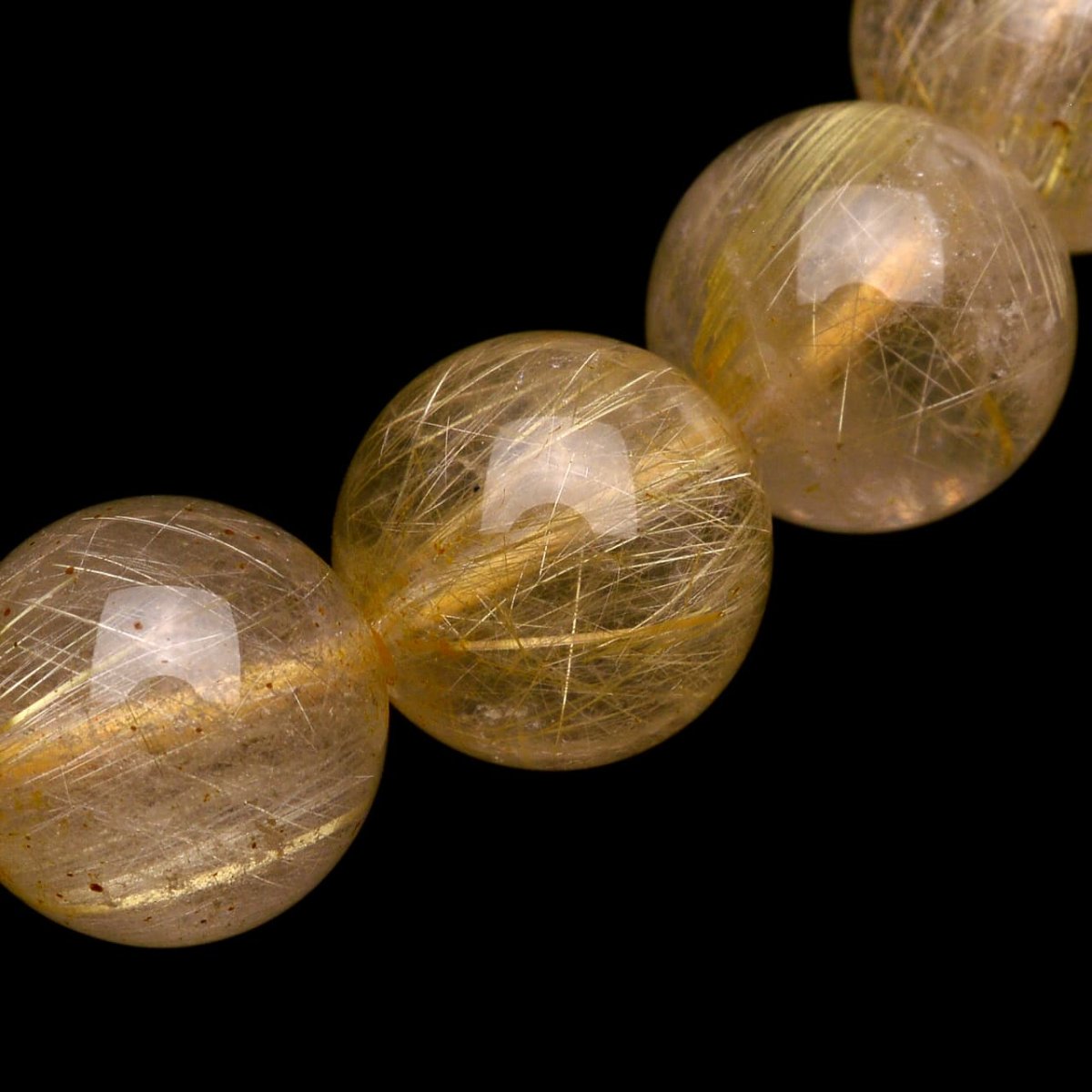 画像5: ゴールドルチルクォーツ - 11.5mm玉、サイズ17cm (5)