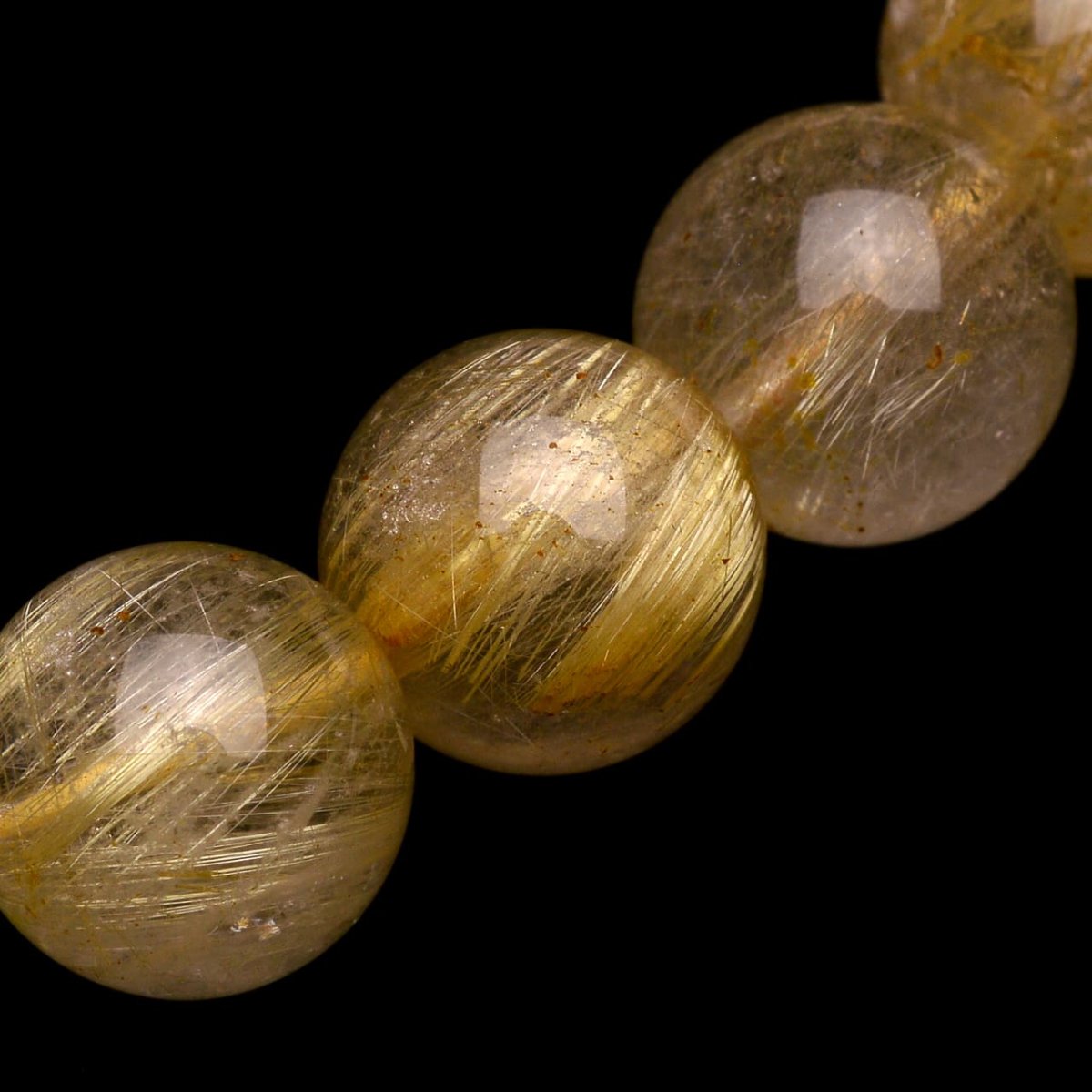 画像6: ゴールドルチルクォーツ - 11.5mm玉、サイズ17cm (6)