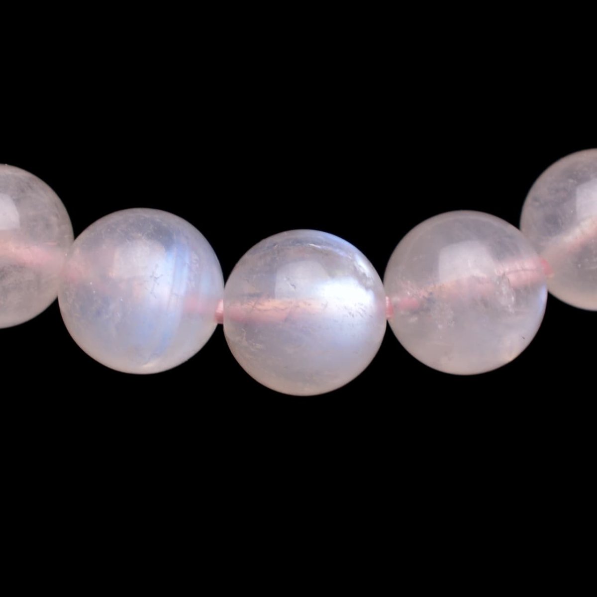 画像4: 天然ピンクムーンストーン - 8mm玉、サイズ15.5cm (4)