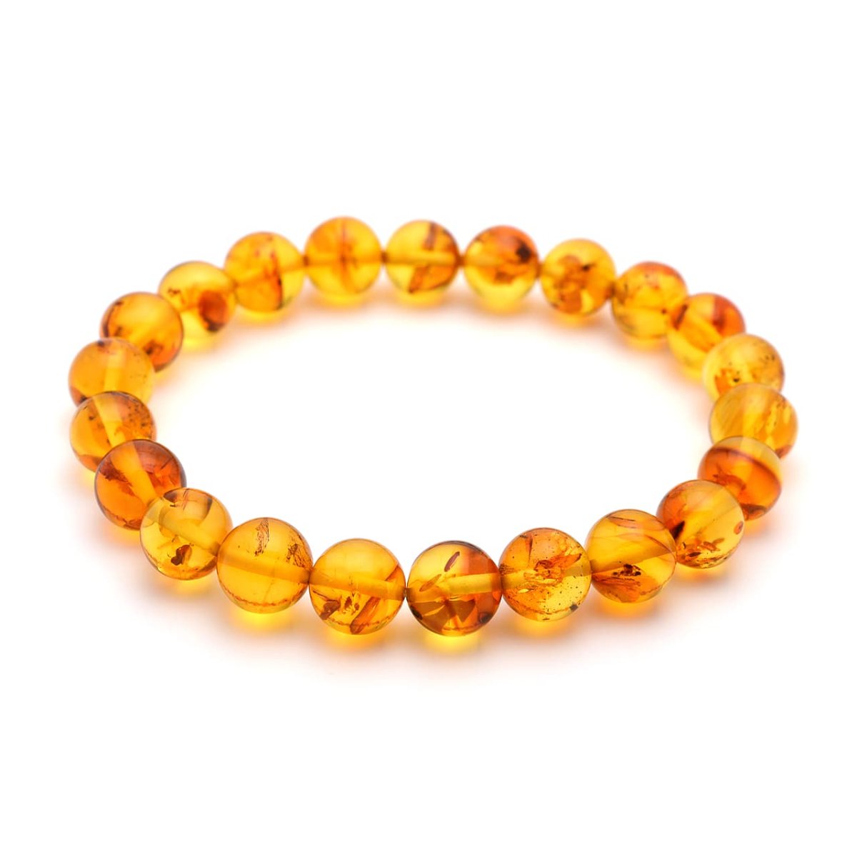 画像2: バルティックアンバー(琥珀)、バルト海リトアニア産 - 8mm玉、サイズ15cm (2)