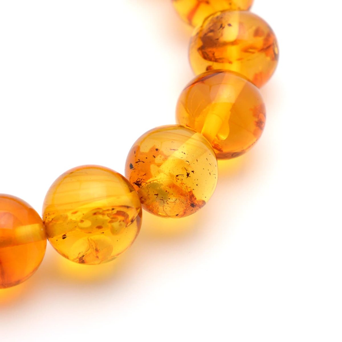 画像5: バルティックアンバー(琥珀)、バルト海リトアニア産 - 8mm玉、サイズ15cm (5)