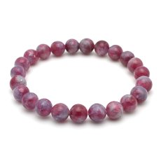 画像1: ピンクトルマリンシリカ - 8mm玉、サイズ15.5cm (1)