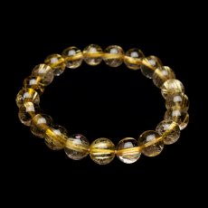 画像2: ゴールドタイチンルチルクォーツ - 9.5mm玉、サイズ17cm (2)