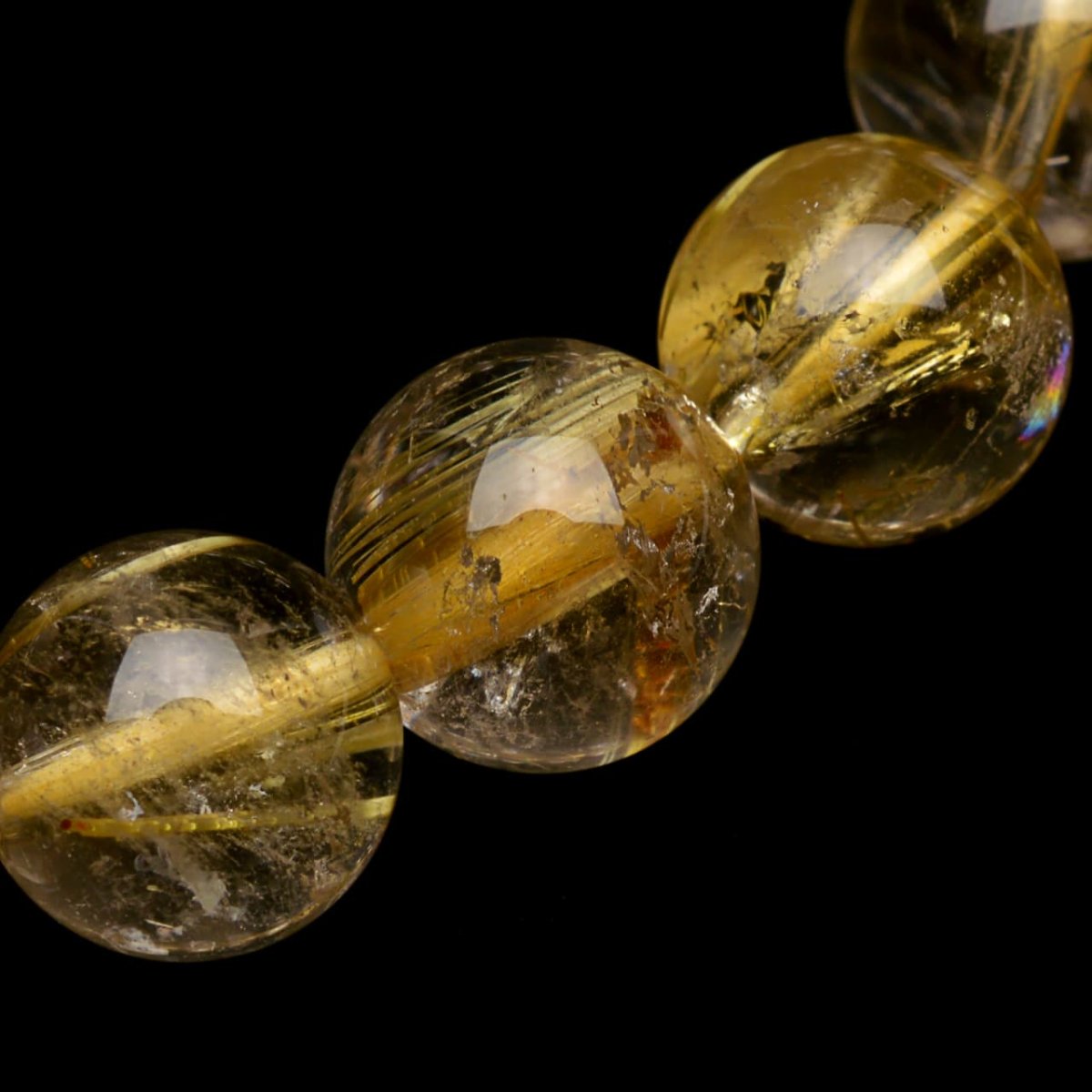 画像5: ゴールドタイチンルチルクォーツ - 9.5mm玉、サイズ17cm (5)