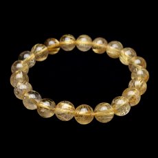 画像1: ゴールドタイチンルチルクォーツ - 9mm玉、サイズ16cm (1)