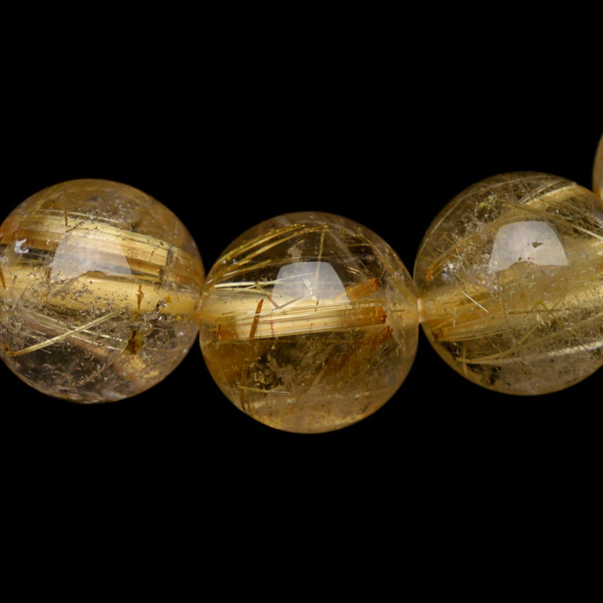 画像3: ゴールドタイチンルチルクォーツ - 9mm玉、サイズ16cm (3)