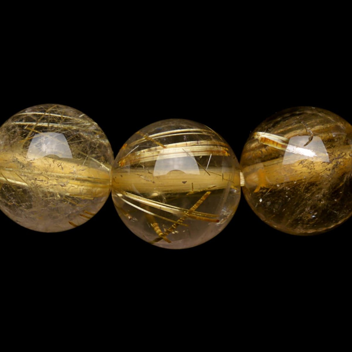 画像4: ゴールドタイチンルチルクォーツ - 9mm玉、サイズ16cm (4)