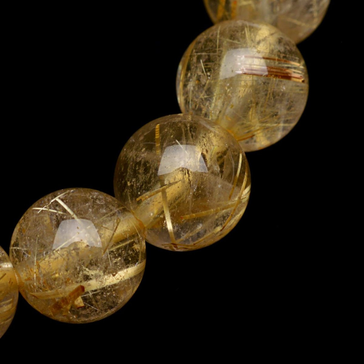 画像6: ゴールドタイチンルチルクォーツ - 9mm玉、サイズ16cm (6)