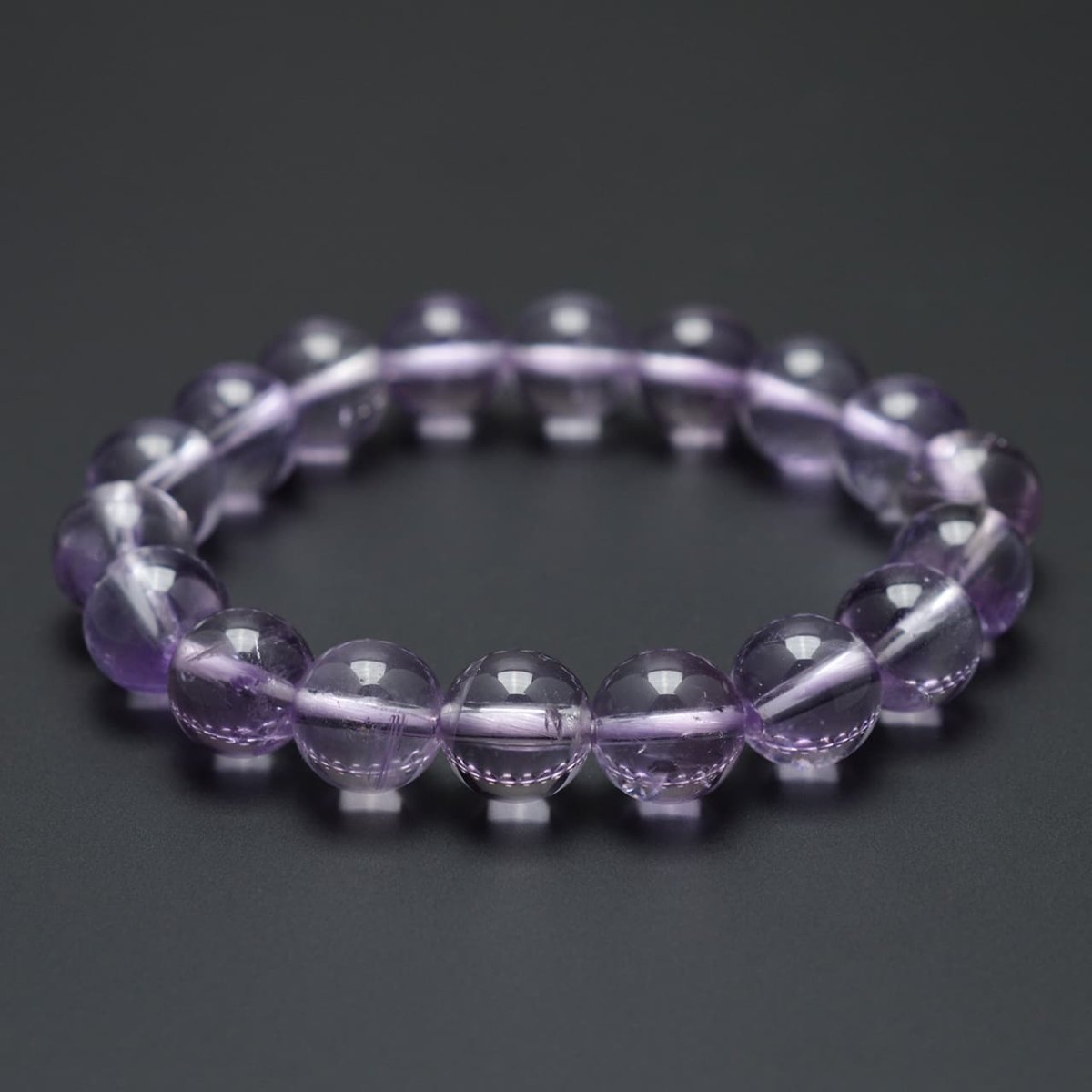 画像6: ラベンダーアメジスト(紫水晶) - 10mm玉、サイズ15cm (6)