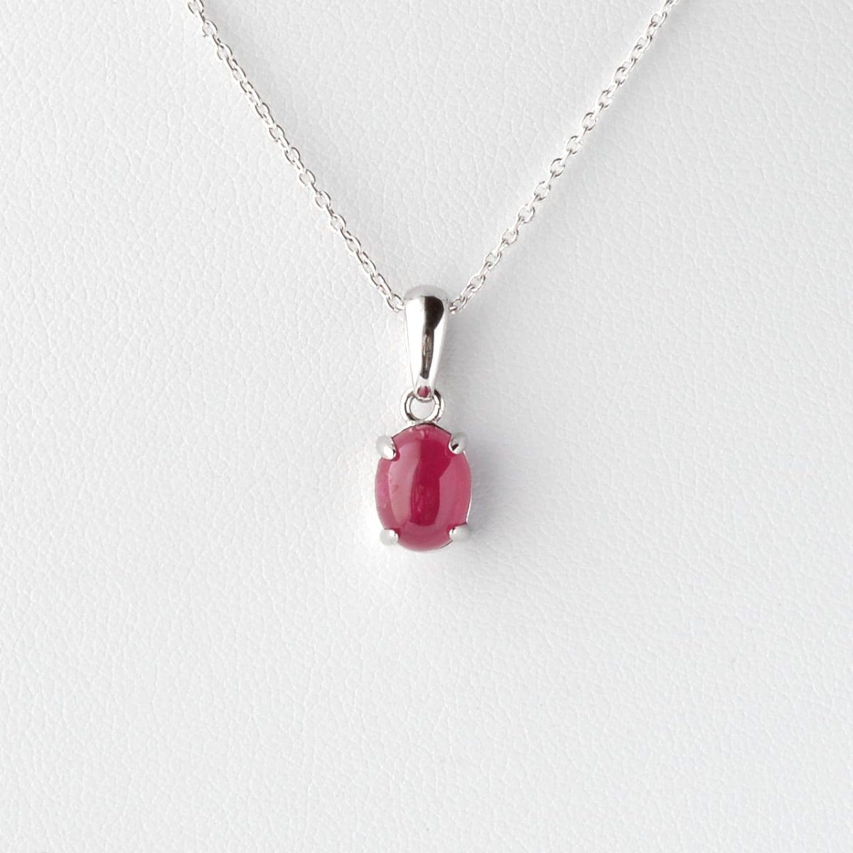 画像3: ルビー - 約1g、シルバー925あずきチェーン45cm【ケース付】 (3)