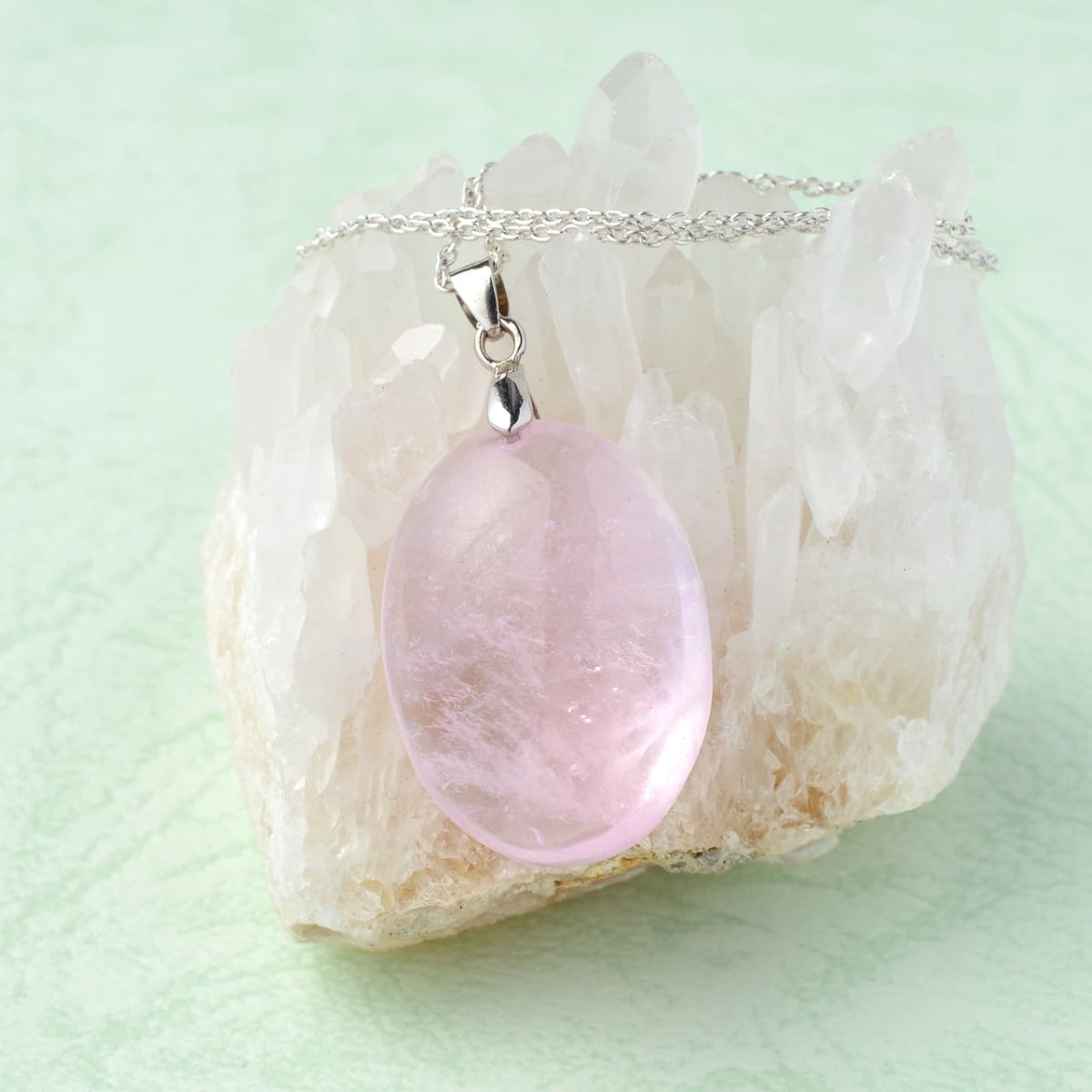 画像7: モルガナイト  - 約6.5g、シルバー925あずきチェーン45cm【ケース付】 (7)