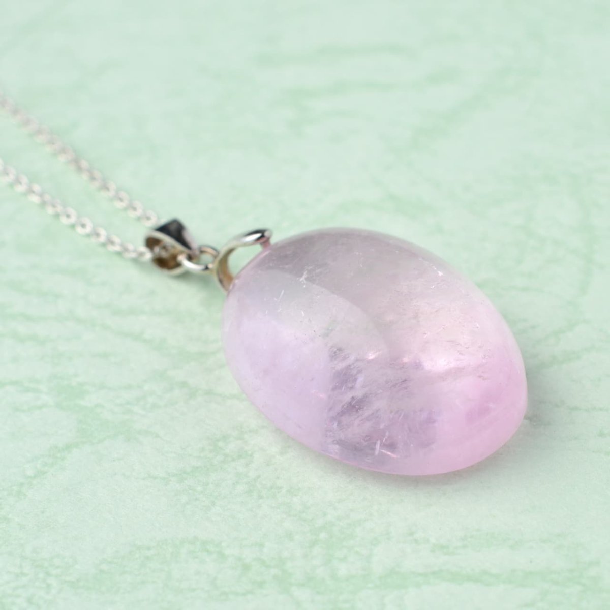 画像9: モルガナイト  - 約6.5g、シルバー925あずきチェーン45cm【ケース付】 (9)