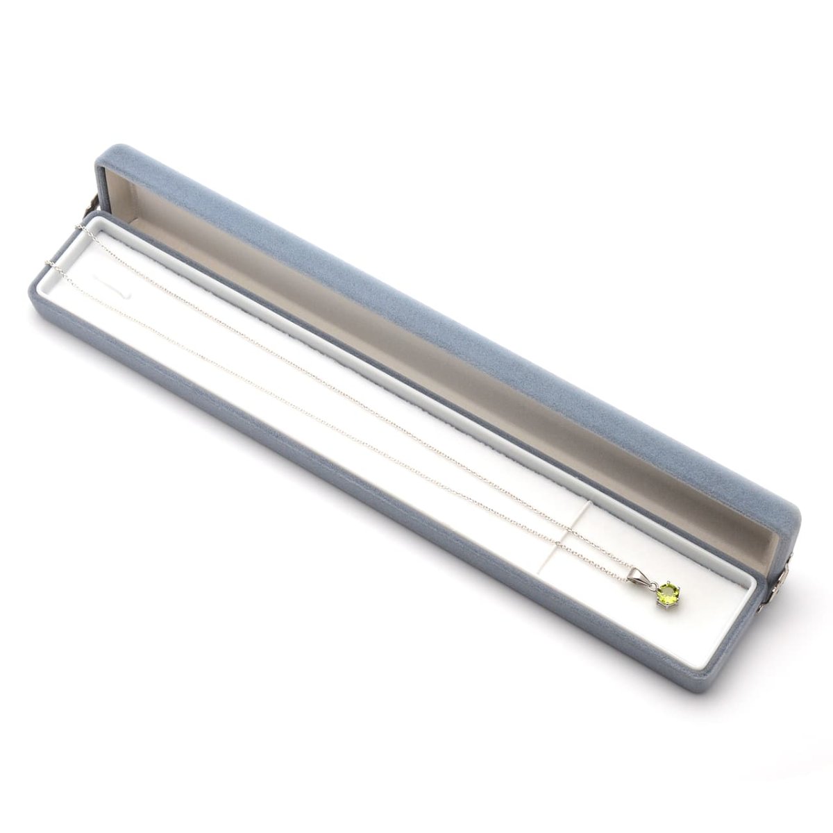 画像6: ペリドット(宝石質3A) - ラウンドファセットカット、約0.7g、シルバー925あずきチェーン45cm【ケース付】 (6)