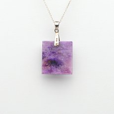 画像5: スギライト(4Aランク) - 約8.5g、シルバー925あずきチェーン45cm【ケース付】 (5)