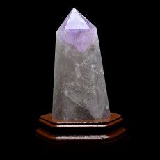 画像2: アメジスト(紫水晶)ポイント六角柱 - 約16cm【台座付】 (2)